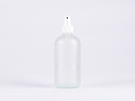 Glasflasche säuremattiert, 500ml, mit Zerstäuber weiss